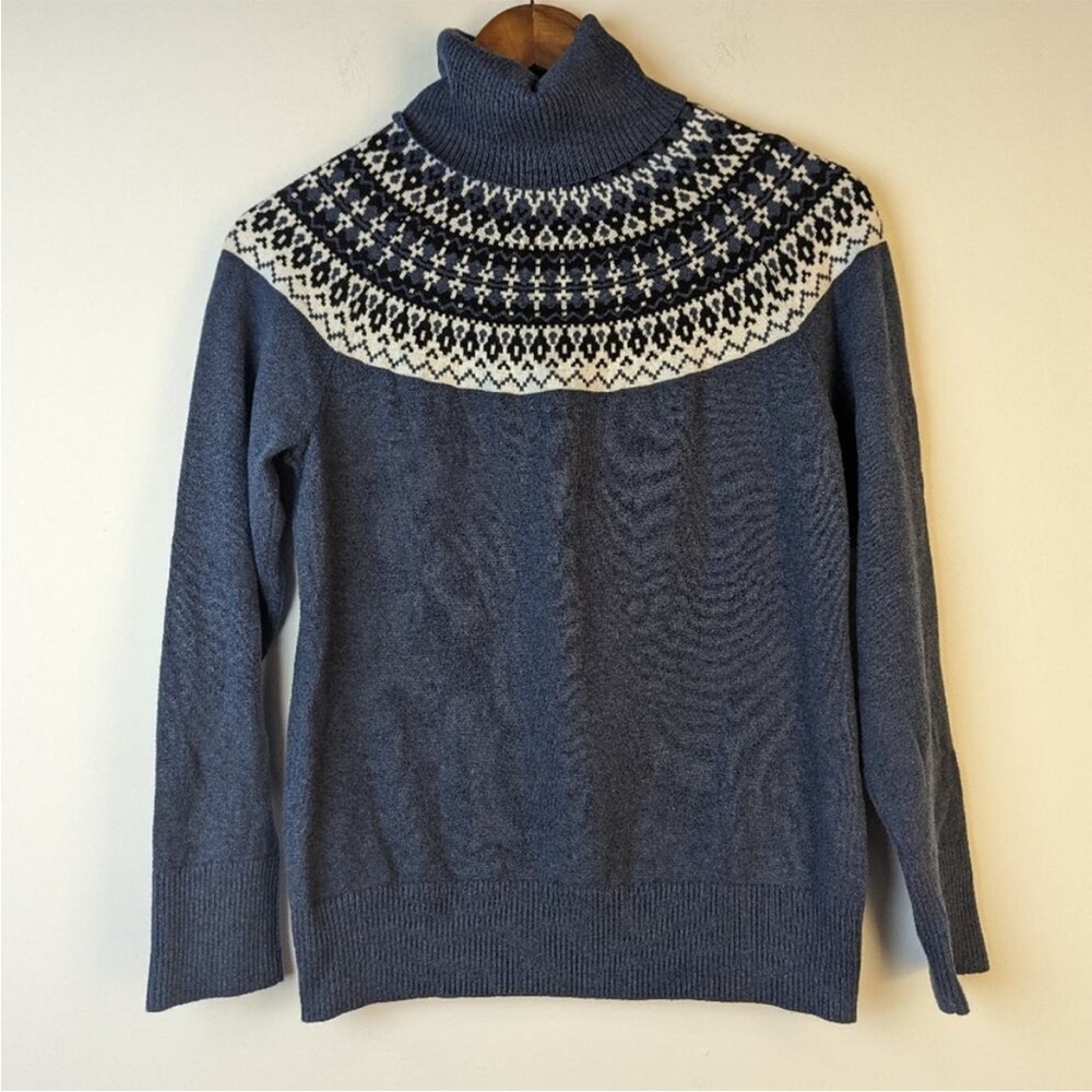 L.L. Bean Cotton / Cashmere Fair Isle Sweater - Small